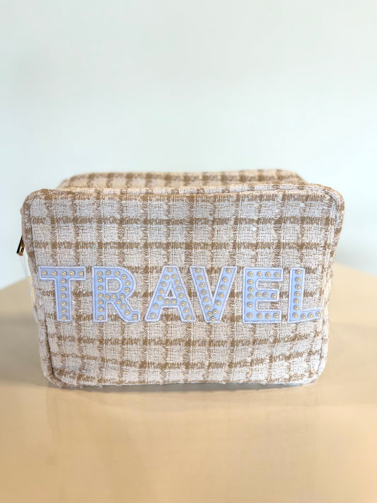 Tweed Makeup Bag