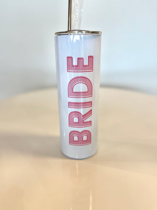 White Metal Bride Tumbler